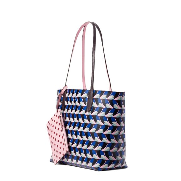 NWOT Kate Spade Leather Arch Love Birds Large Reversible Tote Bag w/ Pouch - Picture 4 of 12